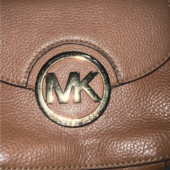 VINTAGE Michael Kors Fulton Camel Leather Mini Crossbody Gently Used Bag - Picture 5 of 5
